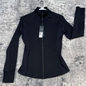 Greyson Womens S Sequoia Full Zip Jacket Solid Black Golfcore Quiet Luxury NWT